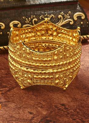 Gold Plated Wide Bangles Set 3