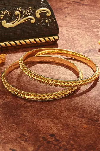 Set of 2 Yellow Gold Bangles