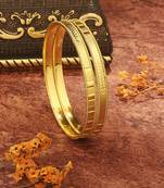 Set of 2 Gold-Plated Etching Work Bangles