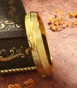 Tiger Shaped Gold Plated Kada For Men