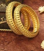 Gold Plated Heavy Bangles Set - Pair of 2