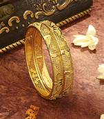 Exquisite Gold Plated Wedding Bangles - Set of 2