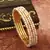 White Gold Beaded Alloy Bangles Set of 2