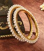 White and Gold Beaded Bangles