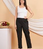 Women'S Black Lycra Trouser (Black)