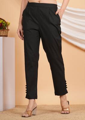 Women'S Black Lycra Trouser (Black) 3