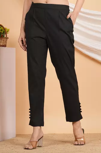 Women'S Black Lycra Trouser (Black)