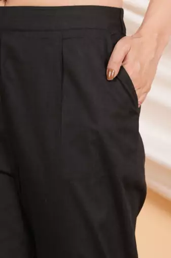 Women'S Black Lycra Trouser (Black)