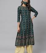 Women'S Rayon Floral Print Anarkali Kurta