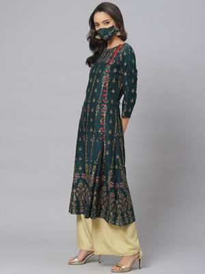 Women'S Rayon Floral Print Anarkali Kurta 3