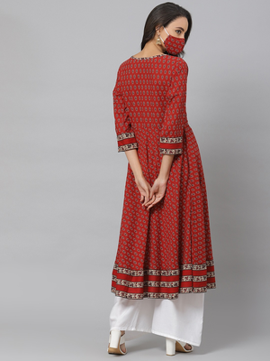 Women'S Cotton Floral Print Anarkali Kurta 2
