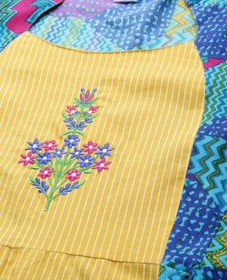 Women'S Plus Size Rayon Geometric Print Embroidered Anarkali Kurta 2