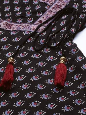 Women'S Plus Size Rayon Floral Printed Anarkali Kurta 2