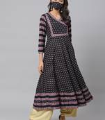 Women'S Rayon Floral Printed Anarkali Kurta