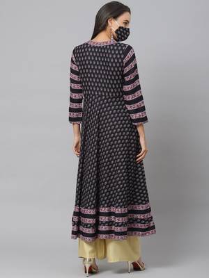 Women'S Rayon Floral Printed Anarkali Kurta 4