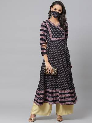 Women'S Rayon Floral Printed Anarkali Kurta 5