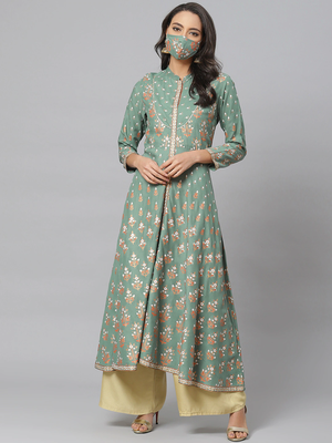 Women'S Rayon Floral Printed Anarkali Kurta 1