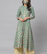 Women'S Rayon Floral Printed Anarkali Kurta