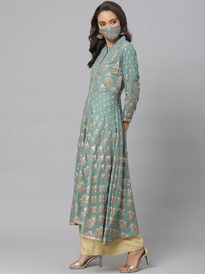 Women'S Rayon Floral Printed Anarkali Kurta 3