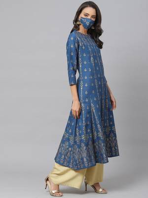Women'S Rayon Floral Print Anarkali Kurta 3