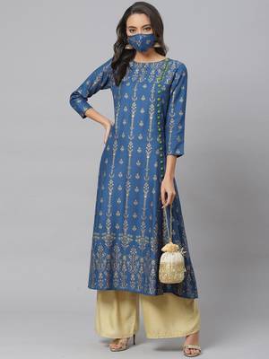 Women'S Rayon Floral Print Anarkali Kurta 5