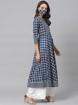 Women'S Cotton Floral Printed Anarkali Kurta 3
