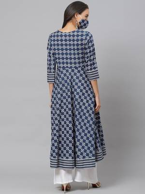 Women'S Cotton Floral Printed Anarkali Kurta 4