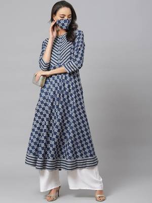 Women'S Cotton Floral Printed Anarkali Kurta 5
