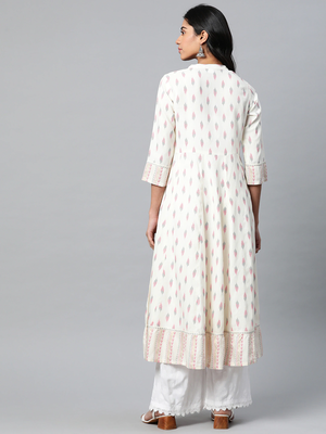 Women'S Rayon Ikat Printed Anarkali Kurta 2