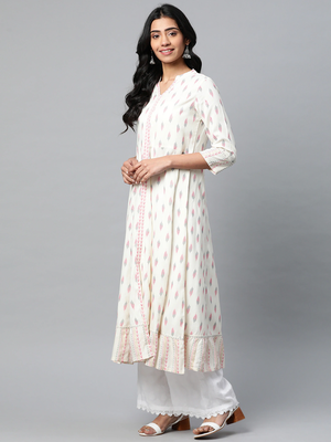 Women'S Rayon Ikat Printed Anarkali Kurta 3