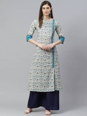 Women'S Cotton Ikat Printed A-Line Kurta 1