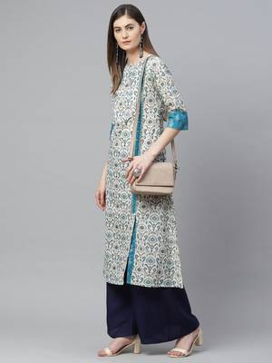Women'S Cotton Ikat Printed A-Line Kurta 5