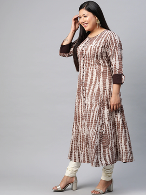 Women'S Plus Size Cotton Tie & Dye Printed Anarkali Kurta 3