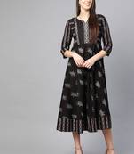 Women'S Maternity Wear Floral Printed Anarkali Dress