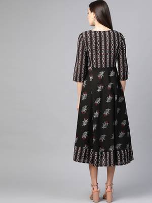 Women'S Maternity Wear Floral Printed Anarkali Dress 3
