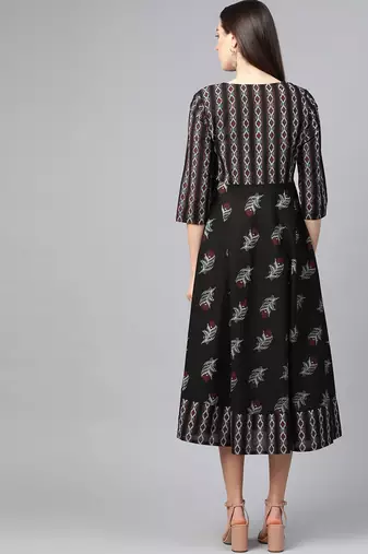 Women'S Maternity Wear Floral Printed Anarkali Dress