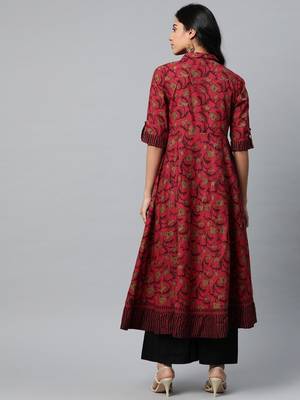 Women'S Cotton Floral Printed Anarkali Kurta 4