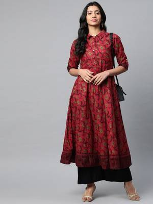 Women'S Cotton Floral Printed Anarkali Kurta 5