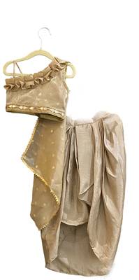 Aglare girls's  organza,chinnon,dhoti set sets for girls suite,girls suit salwar,dhoti set beigh 3
