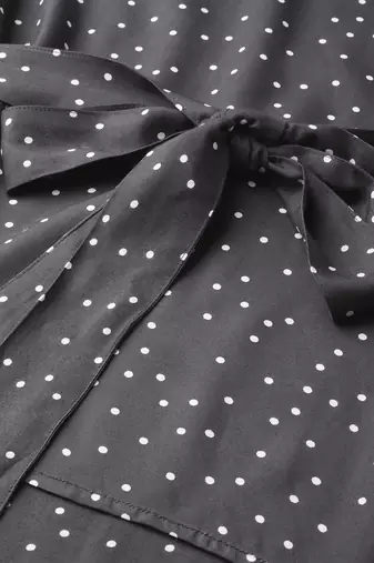 Women'S Rayon Polka Dot Printed Regular Top(Grey)