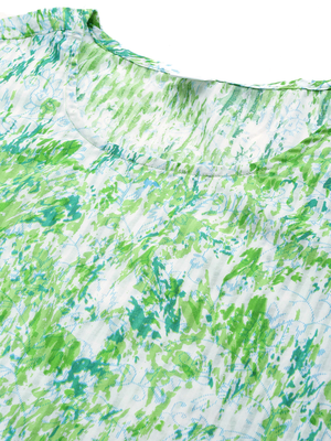 Women'S Cotton Tie & Dye Printed Regular Top (Green) 2