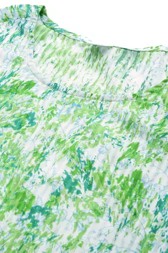 Women'S Cotton Tie & Dye Printed Regular Top (Green)