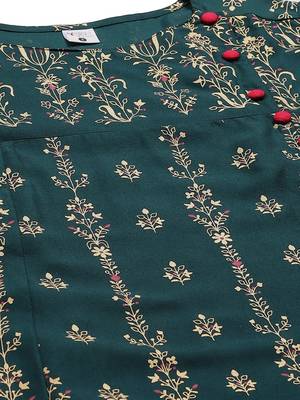 Women'S Plus Size Rayon Floral Print Anarkali Kurta 3