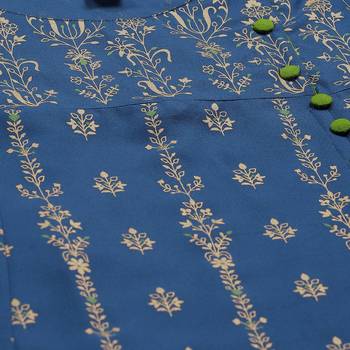 Women'S Plus Size Rayon Floral Print Anarkali Kurta 4