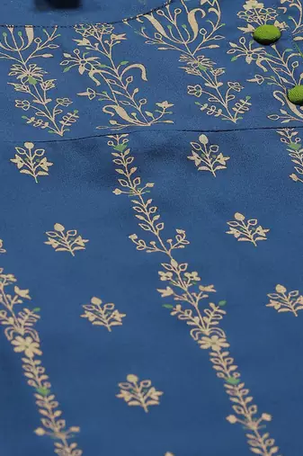 Women'S Plus Size Rayon Floral Print Anarkali Kurta