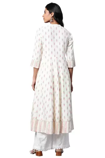 Women'S Rayon Ikat Printed Anarkali Kurta