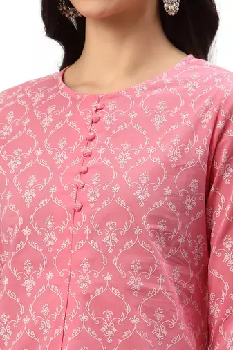 Women'S Cotton Floral Printed Short Kurti