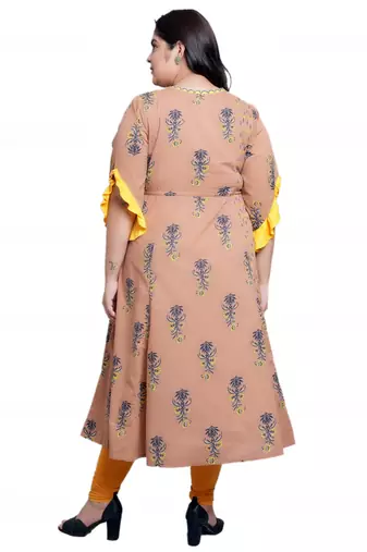 Women'S Cotton Floral Printed A-Line Kurti (Multi)