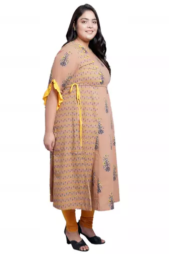 Women'S Cotton Floral Printed A-Line Kurti (Multi)