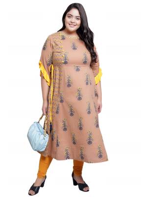 Women'S Cotton Floral Printed A-Line Kurti (Multi) 4